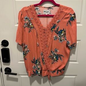 Wrangler coral pink top size L